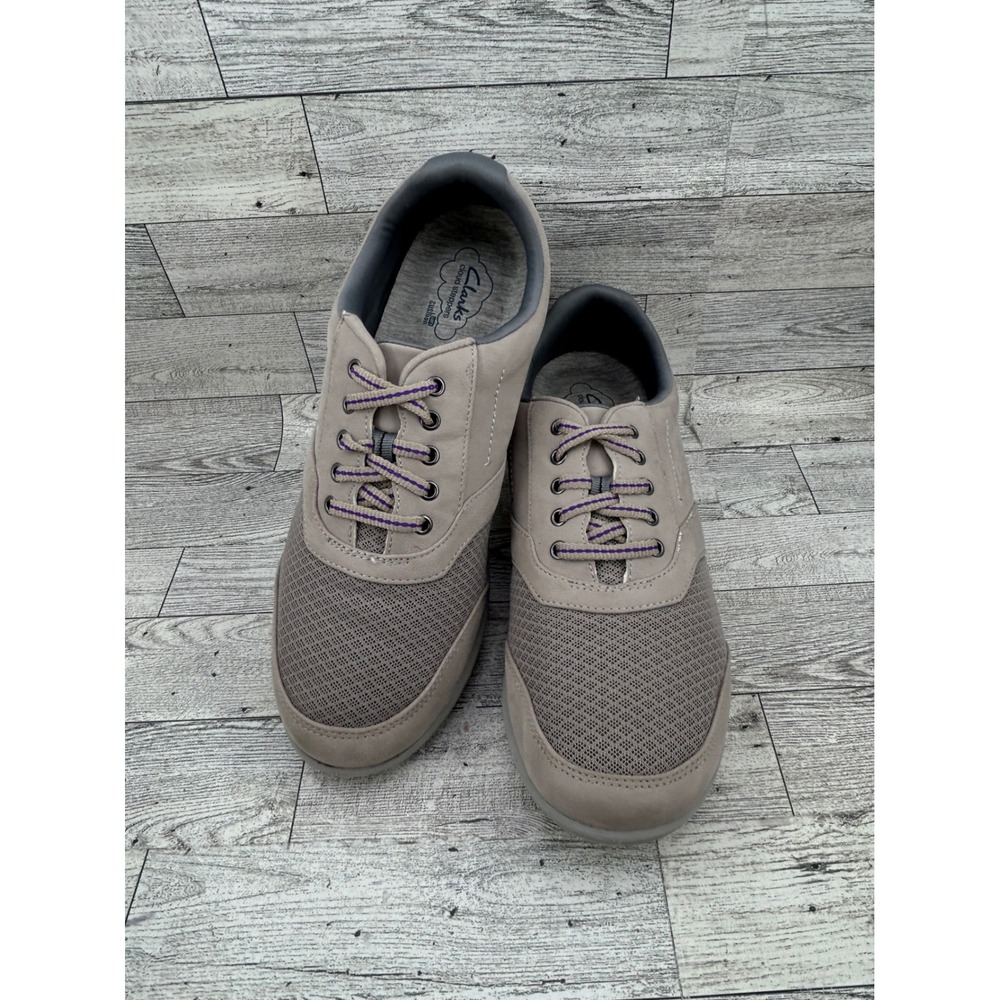 Clarks Cloudsteppers Sillian Tino Womens 10 M Taupe Grey Mesh Sneakers 26122179